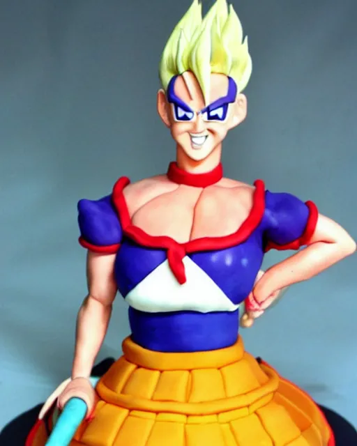 Image similar to katy perry as a cake in dragon ball z