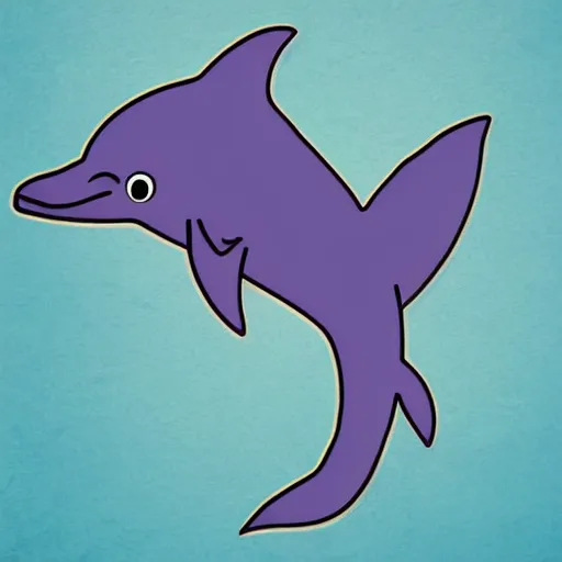 Image similar to stylized dolphin swimming in a stylized ocean