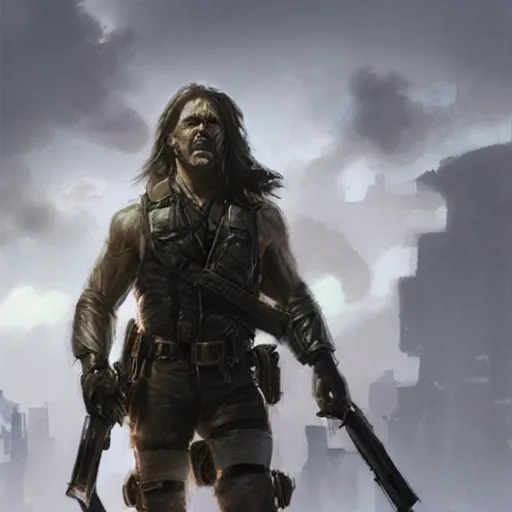 Image similar to Snake Plissken Escape from New York,Greg rutkowski, Trending artstation, cinematográfica, digital Art