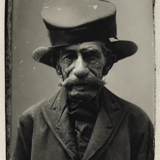 Prompt: close up photo of a 19th century veteran by Diane Arbus and Louis Daguerre