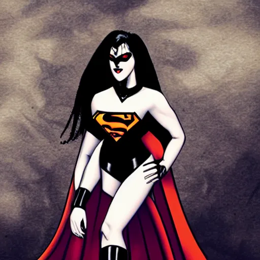 Prompt: Goth Superwoman