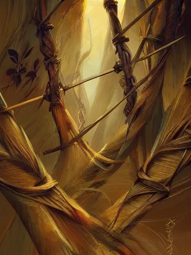 Prompt: flying bamboo sticks spears. intricate, elegant, highly detailed, digital painting, artstation, concept art, sharp focus, illustration, by justin gerard and artgerm, 8 k
