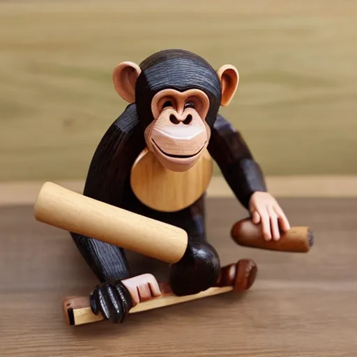 Image similar to mechanical wooden toy chimpanzee