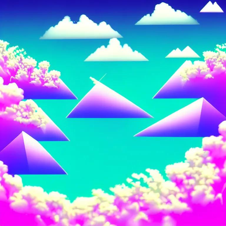 Prompt: a beautiful and balanced vaporwave. composition