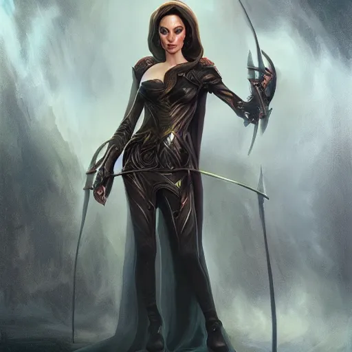 Prompt: a portrait of angelina jolie as a league of legends character, by tom bagshaw