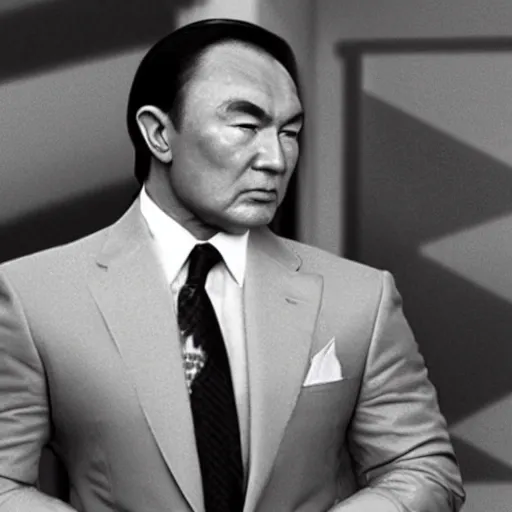 Image similar to Muscular Nursultan Nazarbayev stylized as James Bond