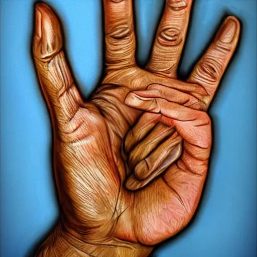 Image similar to human hand, 5 fingers, intricate, highly detailed, photorealistic,