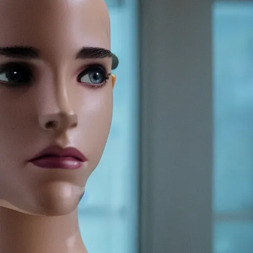 Prompt: transparent head from the movie ex machina