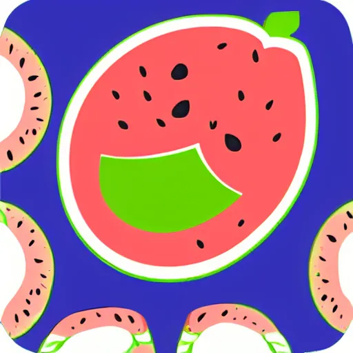 Prompt: an app icon of a watermelon