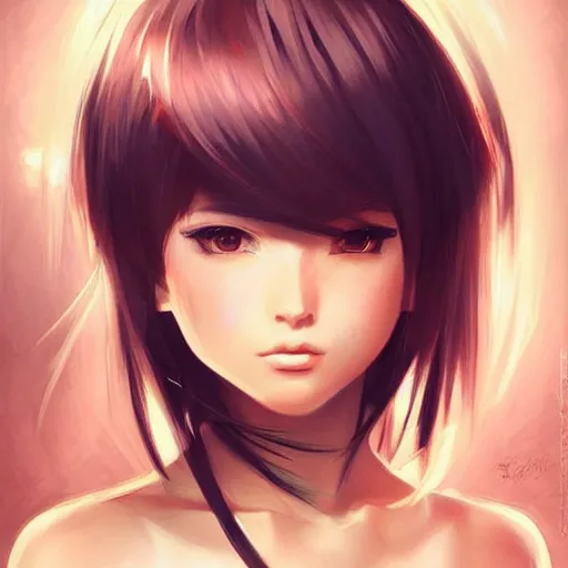 Image similar to portrait anime warrior girl, cute - fine - face, pretty face, realistic shaded perfect face, fine details. anime. realistic shaded lighting by ilya kuvshinov giuseppe dangelico pino and michael garmash and rob rey, iamag premiere, aaaa achievement collection, elegant, fierce look, fabulous.