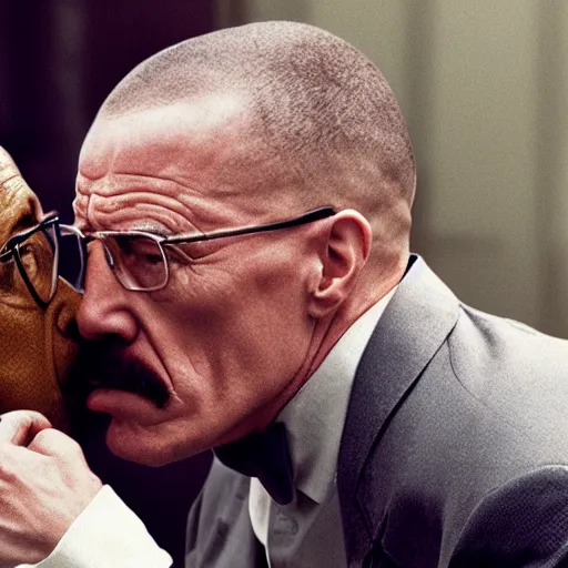 Image similar to Walter White Kissing Gustavo Fring