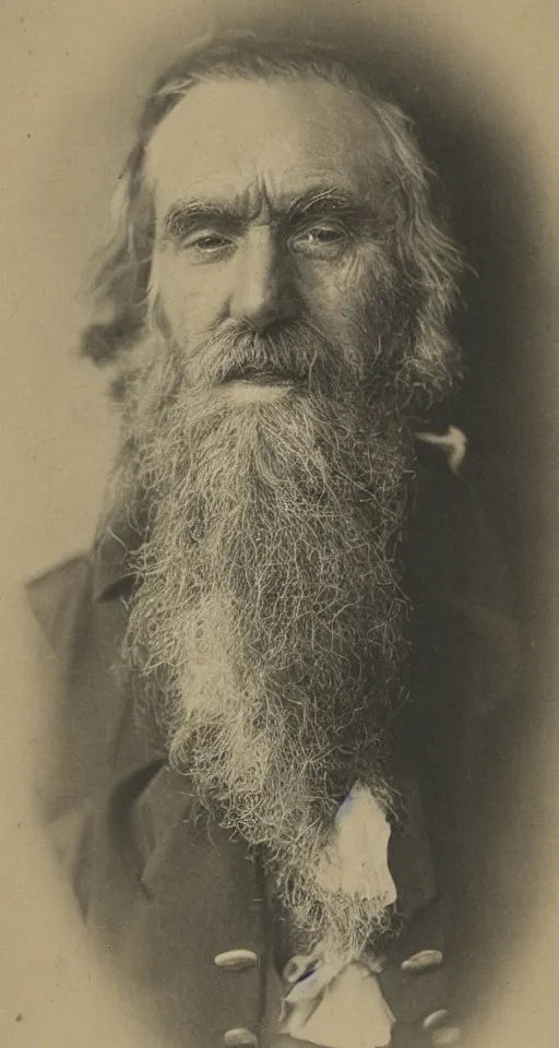 Image similar to a Palladiotype photograph of a grizzled old sea captain