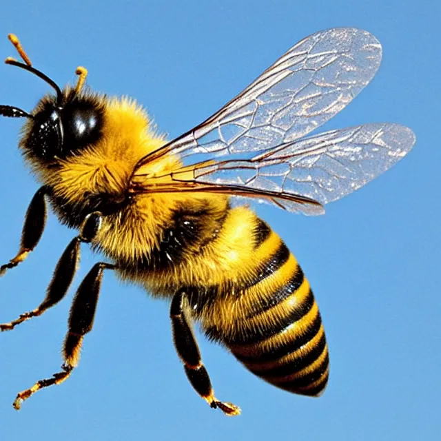 Image similar to bee, pixelated, flying, 4 k