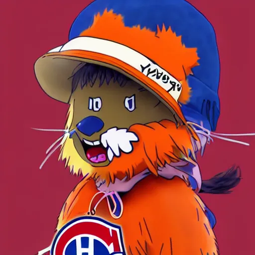 Prompt: anime Portrait of Youppi the Habs Montreal Canadiens Mascot as a very cute powerful and friendly pokemon in a Cheetos Ad, highly detailed anime, high evolution, 1990s, legendary, smooth, sharp focus, dynamic lighting, intricate, trending on ArtStation, cheetos pub, illustration pokemon, art by WLOP