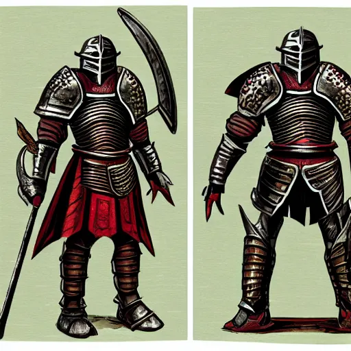 Image similar to armored knight wearing elephantine helm, dungeons and dragons illustration