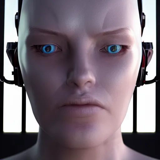 Prompt: cybernetic android human enhancements, 8 k, cgsociety, render ultra detailed hyper detailed, photorealistic, reflective, subsurface scattering, dramatic lighting