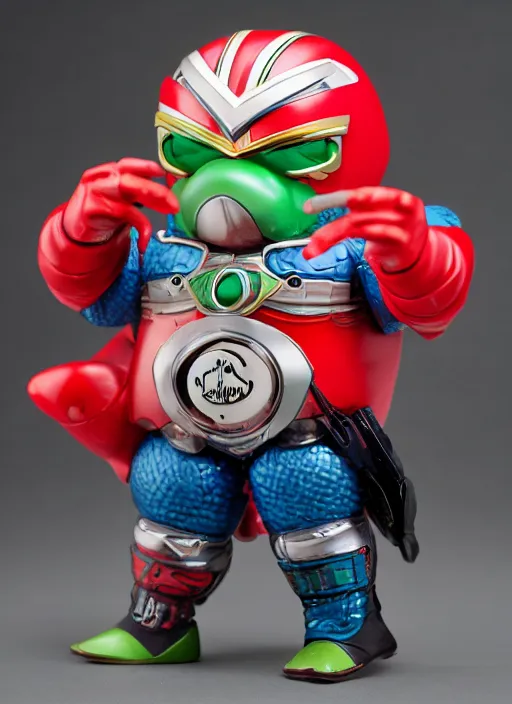 Image similar to fat kamen rider sofubi, product photography