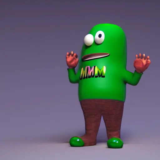 Prompt: the green m and m mascot giving a tedtalk, 8 k render