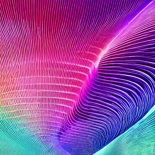 Image similar to photo of data - driven, inspired by refik anadol, three - dimensional, generative shapes, multi - coloured, waves spirals, cinematic