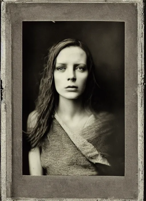 Image similar to portrait of a young irish women, photo realistic, elegant, award winning photograph, parallax, cinematic lighting, ambrotype wet plate collodion by richard avedon and shane balkowitsch