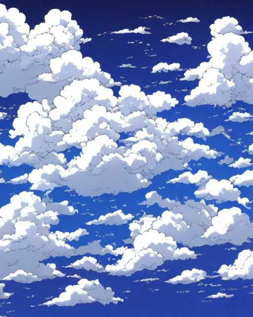 Prompt: cloudy sky illustration in anime style by yoshitaka amano