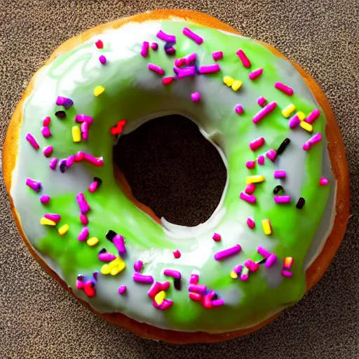 Image similar to donut made out of toxic waste