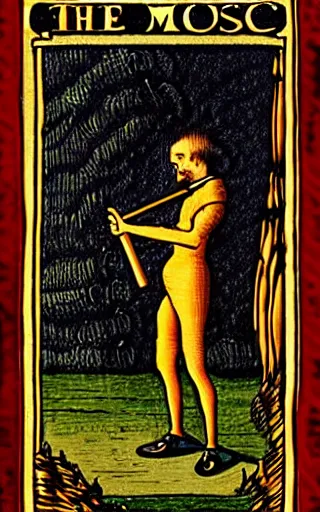 Image similar to The music guy, tarot card from the 1600s
