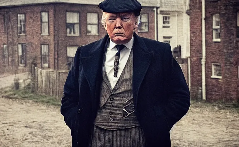 Image similar to “ trump in the peaky blinders ”