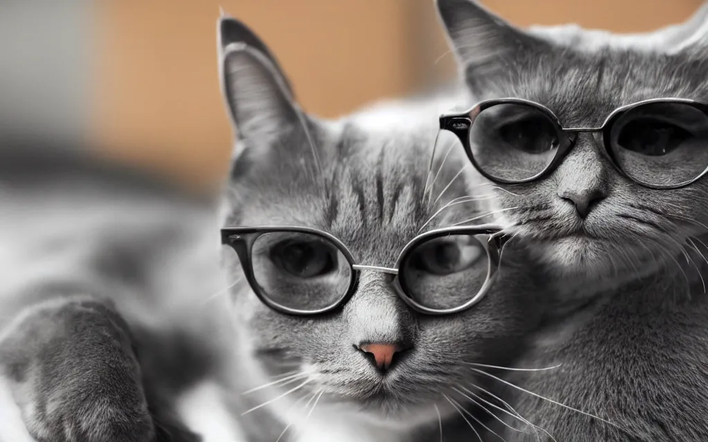 Prompt: a cat with glasses - n 4