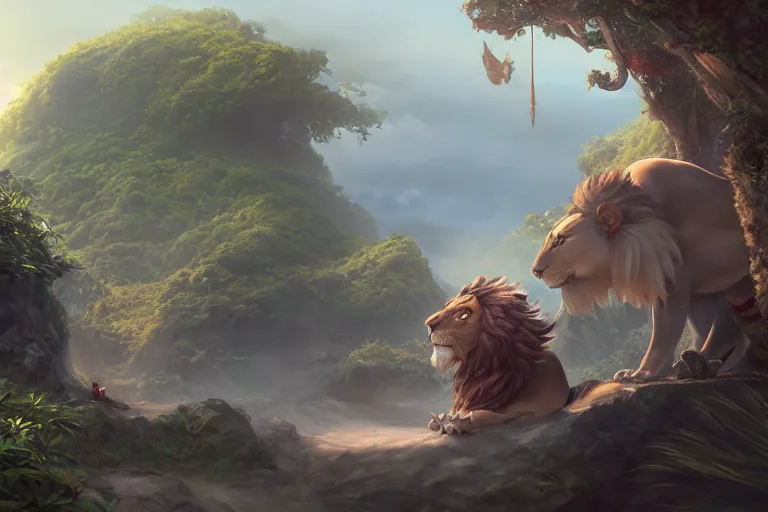 Image similar to the legendary island sized mouse lion, made by Stanley Artgerm Lau, WLOP, Rossdraws, ArtStation, CGSociety, concept art, cgsociety, octane render, trending on artstation, artstationHD, artstationHQ, unreal engine, 4k, 8k,