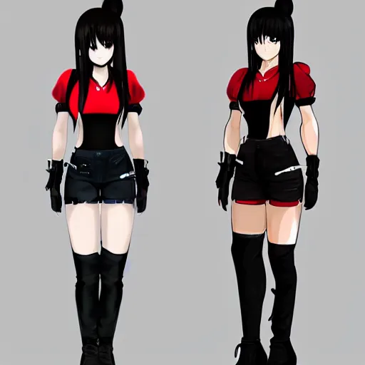 Prompt: concept of alternate outfit for tifa lockhart, trending on artstation