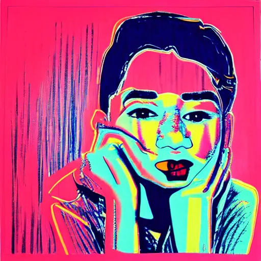 Image similar to “ a detailed portrait of jaiden animations in the style of andy warhol ”