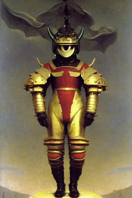 Image similar to portrait of a evil dragon astronaut with chinese dragon armor and helmet, majestic, solemn, by bouguereau