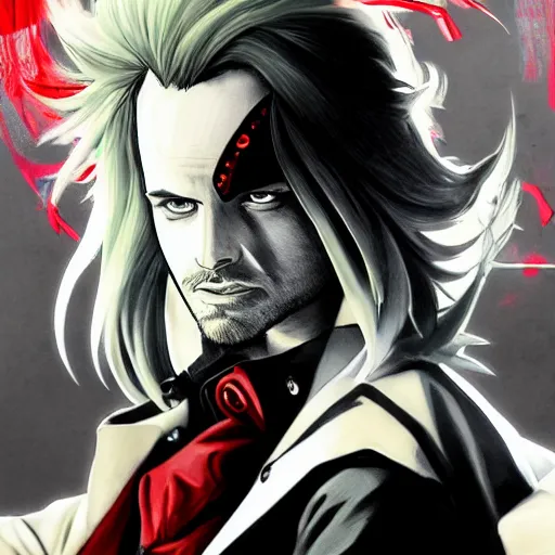 Prompt: portrait of jesse pinkman cosplaying alucard anime fantasy illustration by tomoyuki yamasaki, kyoto studio, madhouse, ufotable, trending on artstation