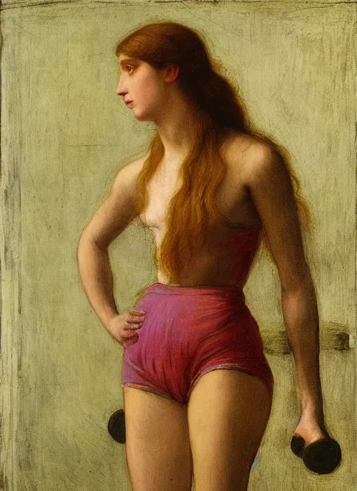 Prompt: Pre-Raphaelite young beautiful female with an athletic figure, neon-light