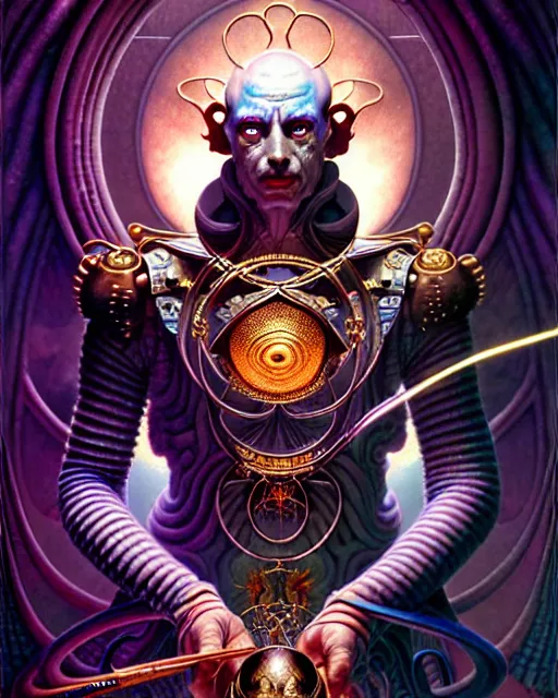 Image similar to the emperor tarot card, fantasy character portrait made of fractals, ultra realistic, wide angle, intricate details, the fifth element artifacts, highly detailed by peter mohrbacher, hajime sorayama, wayne barlowe, boris vallejo, aaron horkey, gaston bussiere, craig mullins