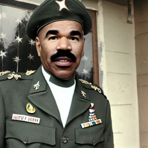 Prompt: Steve Harvey as a soldier in Vietnam, award winning historical photograph