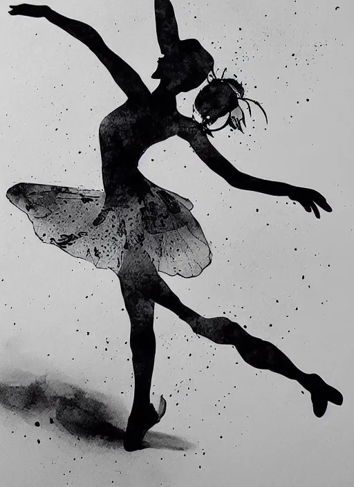 Image similar to ink art ballerina by xu wei