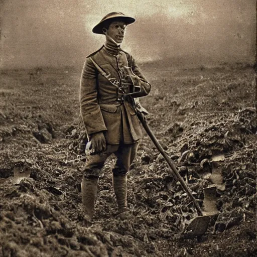 Image similar to ultra detailed photorealistic sepia - toned photograph from 1 9 1 7, a british officer in field gear standing at an archaeological dig site near megra, ultra realistic, painted, intricate details, lovecraft, atmospheric, dark, horror, brooding, highly detailed, by angus mcbride