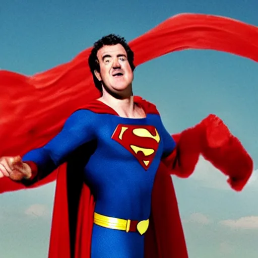 Image similar to film still of jeremy clarkson as superman