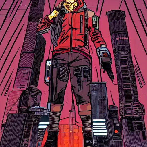 Image similar to Cyberpunk dude, Laurie Greasley