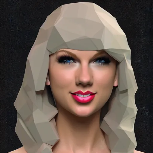 Image similar to low poly 3d render of taylor swift