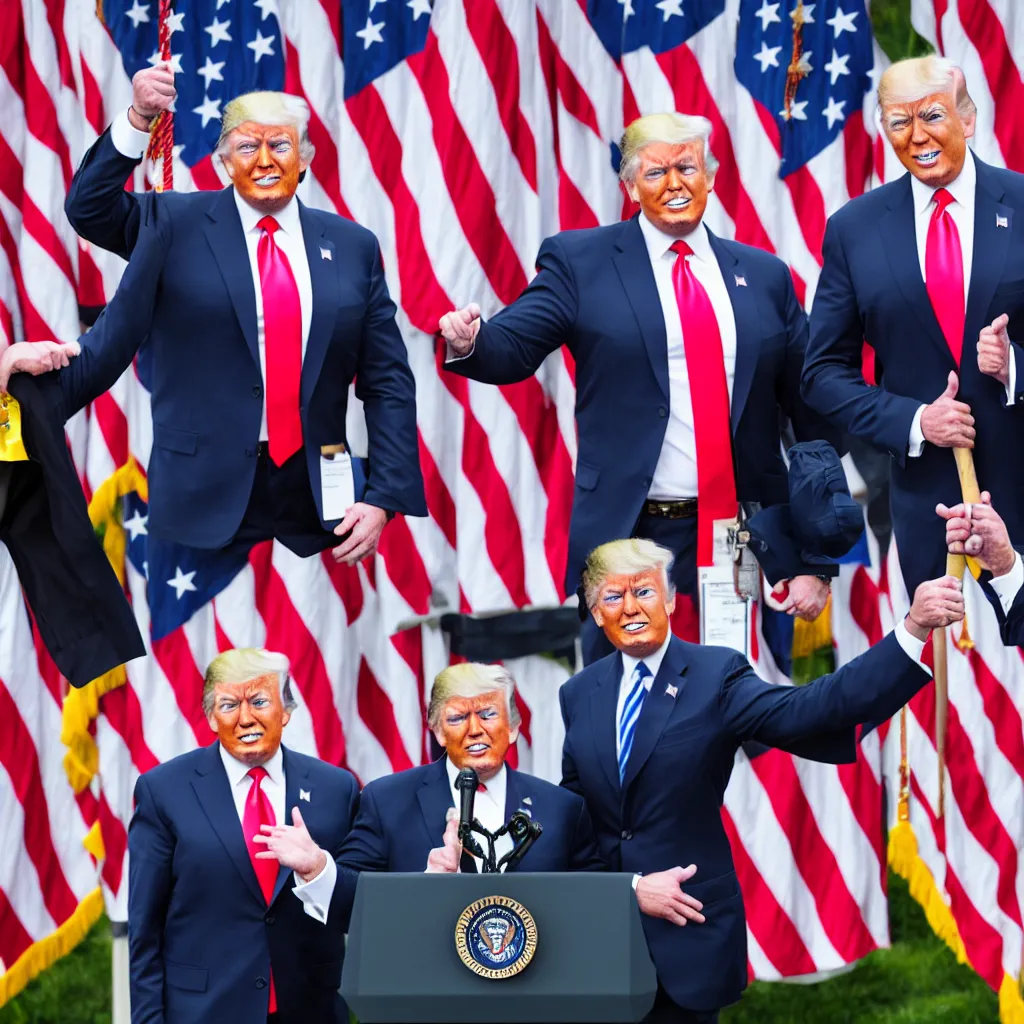 Image similar to muscular joe biden standing next to muscular donald trump standing next to muscular barack obama, highly detailed, high quality, hd, 4 k, 8 k, canon 3 0 0 mm, professional photographer, 4 0 mp, lifelike, top - rated, award winning, realistic, sharp, no blur, edited, corrected, trending