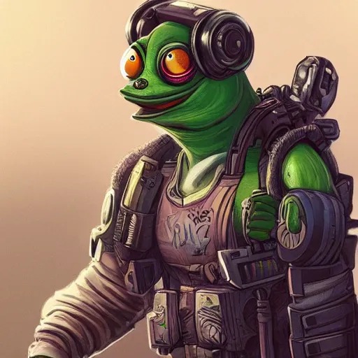 Prompt: happy pepe, artstation, marvel, anfas, futuristic, cyberpunk hyper detailed, transformers