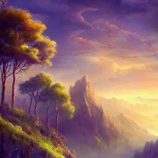 Prompt: a very beautiful stunning scenic landscape, fantasy, concept art