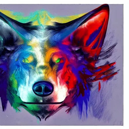 Prompt: fenrir abstract expressionism