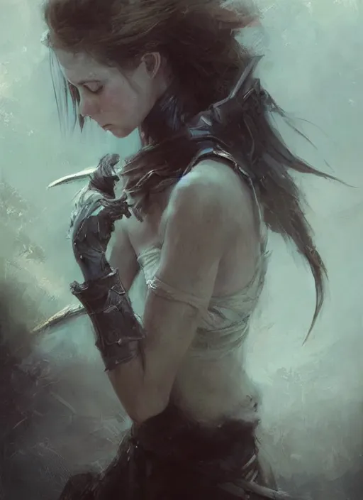 Image similar to beautiful painting by jeremy mann, a female paladin absurdly beautiful, elegant, ultrafine hyperrealistic detailed face illustration by wlop and artgerm and greg rutkowski, intricate linework, sharp focus, smooth, octopath traveler, final fantasy, unreal engine, dramatic lighting, ethereal, 8 k