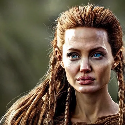 Prompt: an amazing award winning photo of angelina jolie as aloy