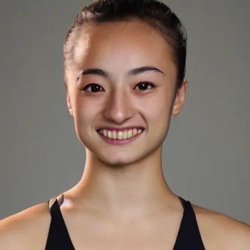 Prompt: close photo portrait of young japanese gabriella papadakis