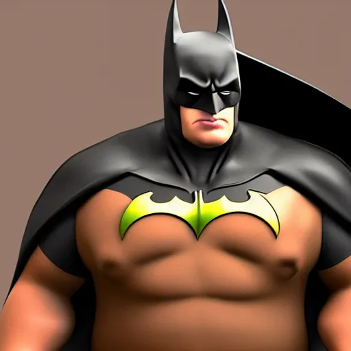 Image similar to very fat thick batman! realistic, 4 k,